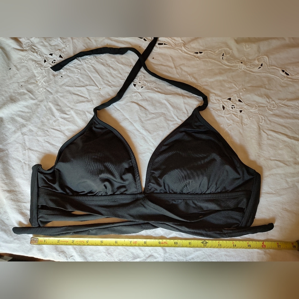Black Halter Bikini Top XL EUC